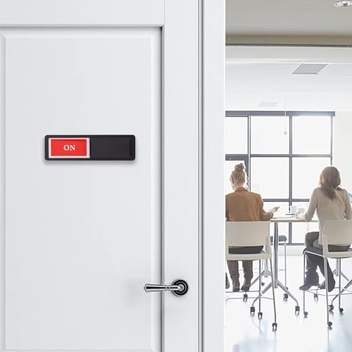 ON OFF Slider Sign, On Off Door Indicator Sign, Sliding Privacy Signs - color: Black On Off