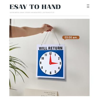 PVC Business Hours Sign, Square Shape, Rest Sign, Time Indicator Plate