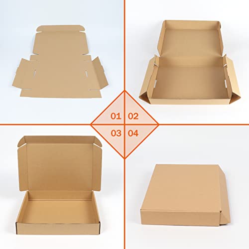 PHAREGE 25 Pack 12x9x2 inch Cardboard Shipping Boxes, Brown Mailing Box - color: Brown, size: 12x9x2 inch 25 Pack