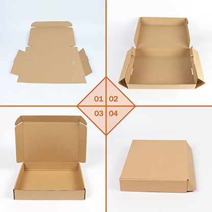 PHAREGE 25 Pack 12x9x2 inch Cardboard Shipping Boxes, Brown Mailing Box - color: Brown, size: 12x9x2 inch 25 Pack