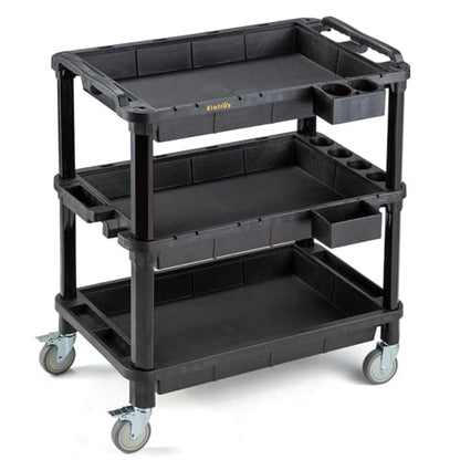 ELAFROS 3-Shelf Heavy Duty Rolling Utility Cart, 32.4 x 18.3 in