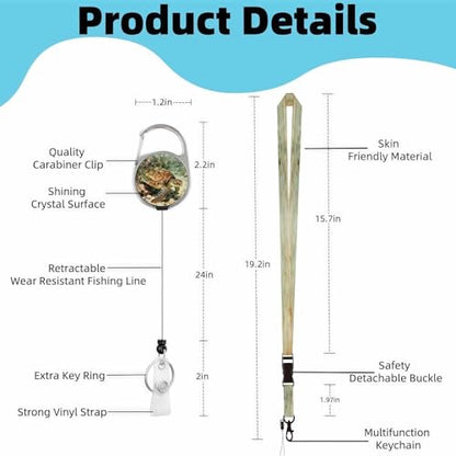 Vertical ID Badge Holder with Detachable Lanyard - Cool Sea Turtle - color: Cool Sea Turtle