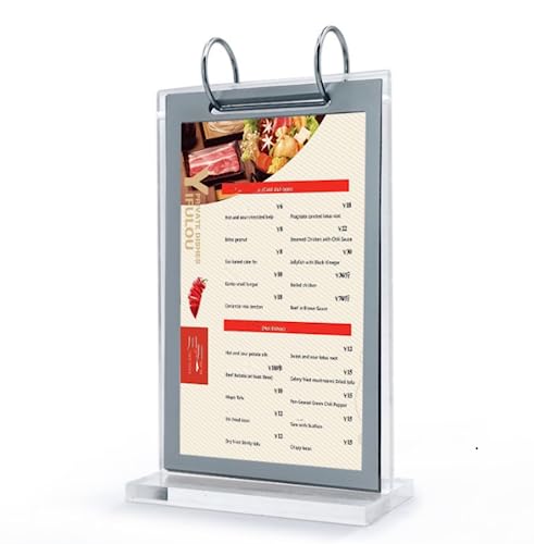 Clear Acrylic Sign Holder,Frames Desktop Double Display Holder T Type Menu Holders Flip Display 6 Pages-12 Sides Picture Paper Card Store Office Menu Retail Show Fair -Vertical (4x6)