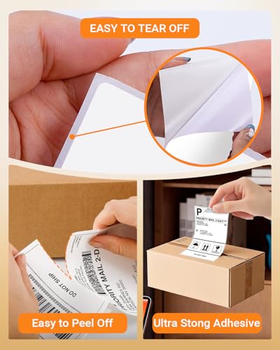4x6 Thermal Shipping Labels Fanfold, Direct Thermal Printer Labels - size: Fanfold 4000 Shipping Labels