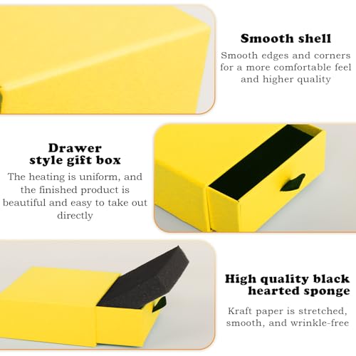 Nsmykhg Jewelry Gift Box Velvet-Lined,12 Pack Compact Drawer Style for Earrings & Rings, Necklace & Bracelet Organizer, 3.93x3.93x1.65 Inches, Stackable Elegant Jewelry Display & Storage Box (Yellow) - color: Yellow