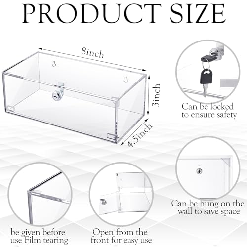 Wonderjune 1 Pcs Fridge Lock Box with Key 8 X 4.5 X 3 Inch - color: Clear, size: 8 x 4.5 x 3 Inch