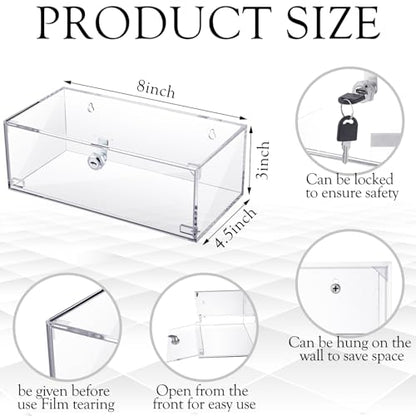 Wonderjune 1 Pcs Fridge Lock Box with Key 8 X 4.5 X 3 Inch - color: Clear, size: 8 x 4.5 x 3 Inch