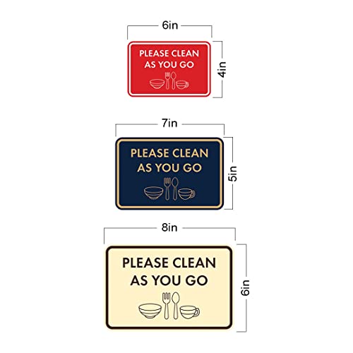 Classic Framed Please Clean As You Go Sign (Red) - Small - color: Red, size: Small (4" x 6")