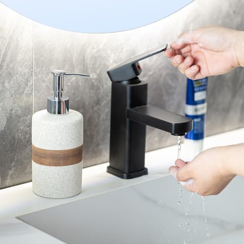 Ceramic Hand Soap Dispenser for Kitchen and Bathroom, Pump Bottle - color: White and White, size: 1xSoap Dispenser