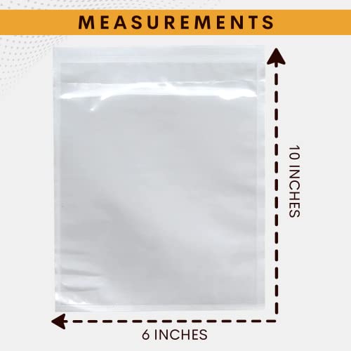 500 Pack 6"x10" Shipping Label Sleeves – Clear Self-Adhesive Packing Slip Pouches, Waterproof Packing List Envelopes – Ideal for Shipping Documents, Mailing Labels, Invoices & Packing Slips