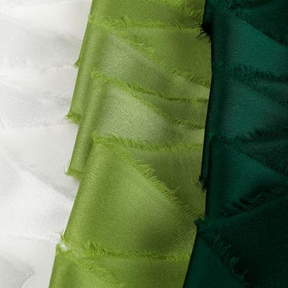 Silk Satin Ribbon 1-1/2 Inch x 30 Yards Ivory & Sage & Dark Green - color: Ivory& Sage Green& Dark Green