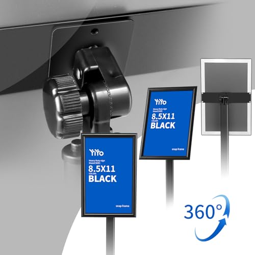YIYO Sign Stand Poster Stand，adjustable heavy duty pedestal Sign Holder Floor Stand，aluminium frame floor standing for display 8.5*11 inch，Black (8.5*11 Black)