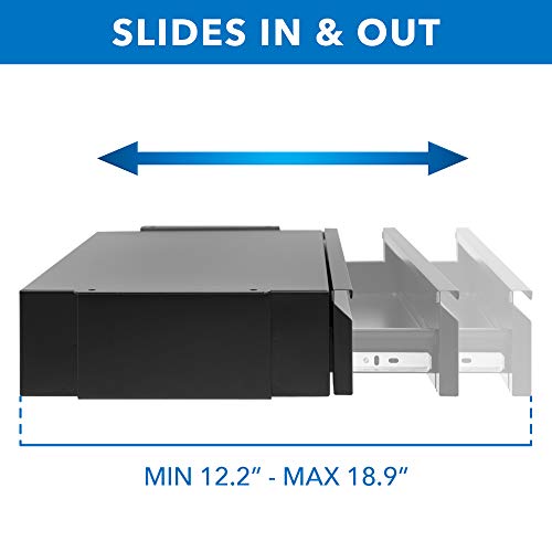 Mount-It! Locking Under Desk Pull-Out Drawer, Steel, 11 lb Capacity, 2 Keys - size: Lockable