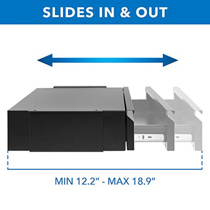 Mount-It! Under Desk Pull-Out Drawer, Steel, 20.2 x 12.2 in, 11 lb Capacity - size: Short