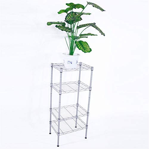 4-Tier Adjustable Storage Shelves Unit,Wire Shelving Units Metal Storage Rack, for Pantry, Garage, Kitchen,13.7Wx9.8Dx31.5H Inchs,Silver