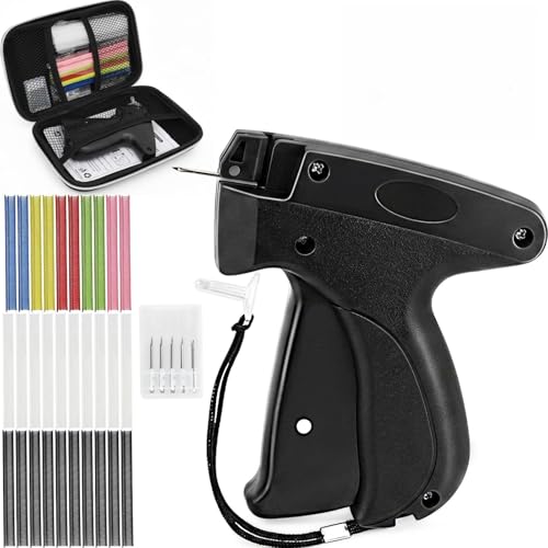 Stitch Gun for Clothes Tagging Gun for Clothing Pants Hemming Fixer Includes 6 Needles,1 Storage Case,1000 Black Fasteners,1000 White Fasteners & 1000 Color Fasteners for DIY