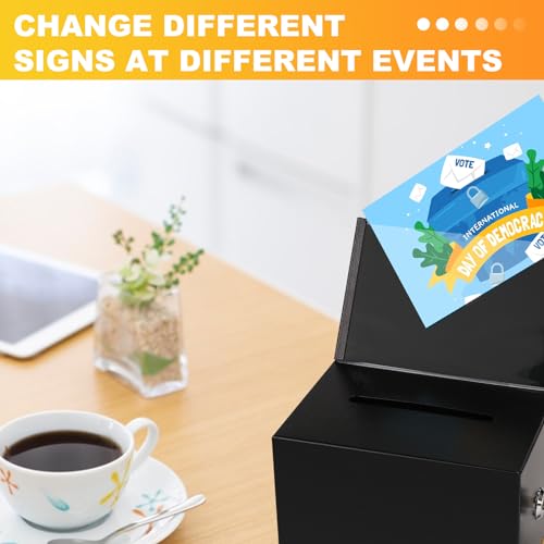 Suggestion Boxes with Slot and Lock, 3 Pack Metal Donation Boxes