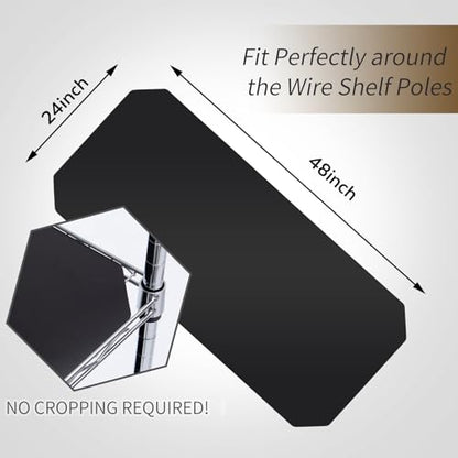 Poofzy Wire Shelf Liner 24" x 48", Set of 4 Black - color: Black, size: 24"x48" 4pcs