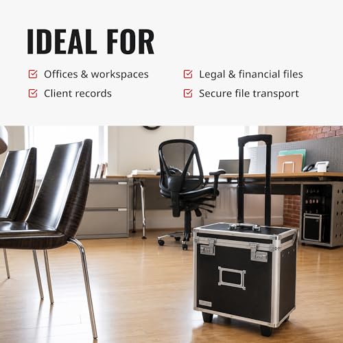 Vaultz Locking Mobile Business Case, Letter Size, 11x14.75x13.75 In, Black - color: Black, size: Letter