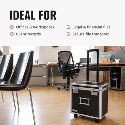 Vaultz Locking Mobile Business Case, Letter Size, 11x14.75x13.75 In, Black - color: Black, size: Letter