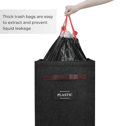Recycling Bin for Kitchen 13 Gallon, Indoor Recycle Bin with Lid, 50L Recycle Trash Can, Large Recycling Bin for Home with Plastic Glass Metal Labels (Grey, 13 Gallon) - size: 13 Gallon