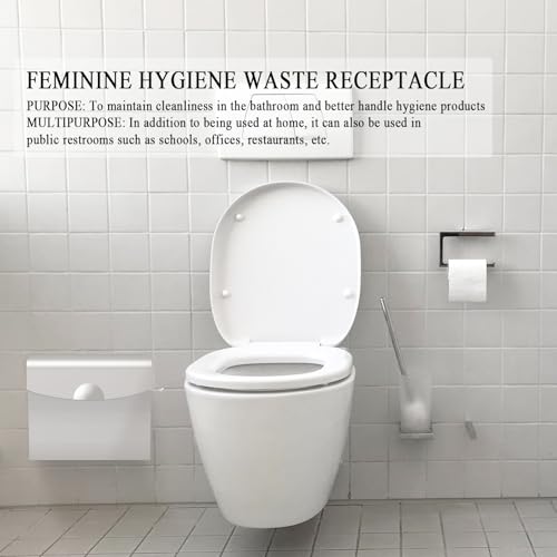 Sanitary Napkin Disposal Receptacle,9.4x7.8x3.5 inches Silver - color: Silver