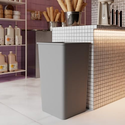 50 Gallon Gray Square Commercial Trash Garbage Can | Outdoor Office Restaurant School Kitchen - color: Gray, size: 50 Gallon, style: Trash Can