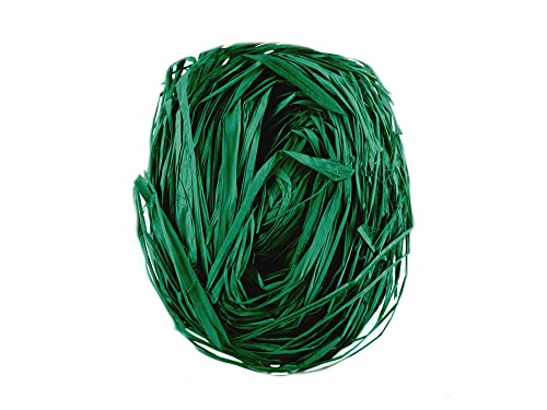 Raffia Long-Stranded Fiber for Arts and Crafts - Medium 2 Oz Bunch (Green) - color: Green
