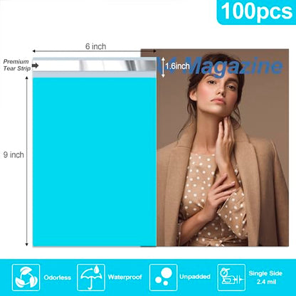 JinRuiKJ Poly Mailers 6x9 Inch, 100 Pcs Shipping Bags, Blue - color: Blue, size: 6*9inch 100pcs