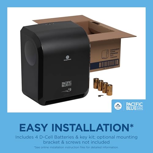 Pacific Blue Ultra 8" High-Capacity Automated Touchless Paper Towel Dispenser by GP PRO (Georgia-Pacific); Black; 59590; 12.9" W x 9" D x 16" H; 1 Dispenser - style: Automated dispenser