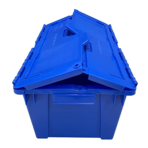 Heavy Duty Stackable Crates, 2 Pack, Blue, Storage Bins With Lids - size: 2 PACK