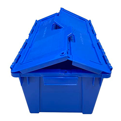 Storage Bin With Lids, 6 Pack, Blue, Stackable - size: 6 PACK