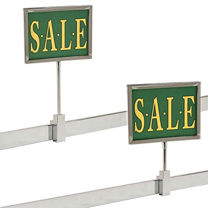 Rectangular Retail Rack Chrome Frame Magnetic 5.5" x 7" Sign Holder Sale Card Display 10" H, 1 Unit - size: 1 Unit, style: 10" H