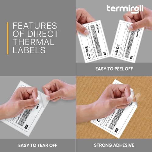 4x3 Direct Thermal Shipping Labels, 500 per Roll, Perforated - size: 4x3 - 1 Roll | 500 Labels