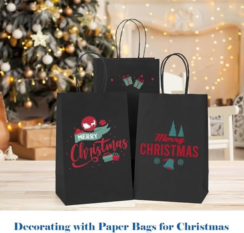 GSSUSA Black Gift Bags 5.25x3.75x8 600Pcs, Paper Bags with Handles Bulk for Small Business - color: Black, size: 5.25x3.75x8 Inch (Pack of 600)