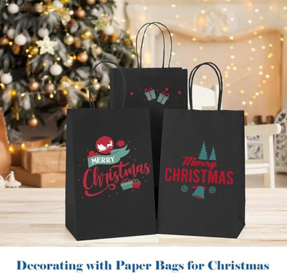 GSSUSA Black Gift Bags 5.25x3.75x8 600Pcs, Paper Bags with Handles Bulk for Small Business - color: Black, size: 5.25x3.75x8 Inch (Pack of 600)