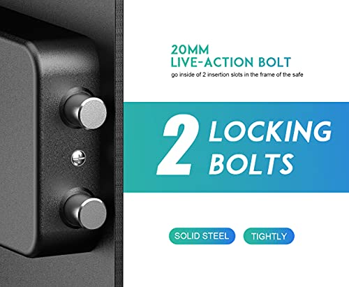 RPNB Digital Home Safe Box,Personal Safe,Money Safes for Home,1.52 CuFt - size: 16.51"×13.76"×12.97"