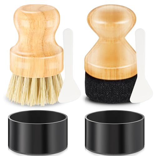 Qinyoung 2 Pcs Cutting Board Oil Applicator Set Bamboo Wax Applicator