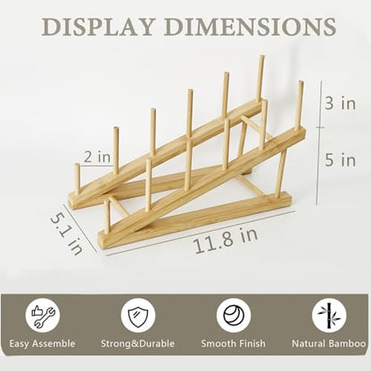 Wooden Book Display Stand Holder, 5-Tier Magazine Rack Organizer - color: Natural-1 Pc