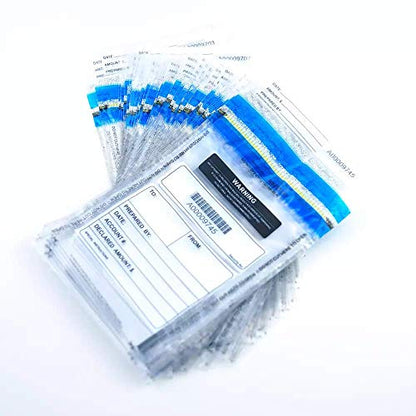 6x9 inch Deposit Bags Cash Handling Bank Deposit Bags Tamper Evident Cash Register Bags with Barcodes, Tear-Off Receipt 300 Pack - color: Clear-300