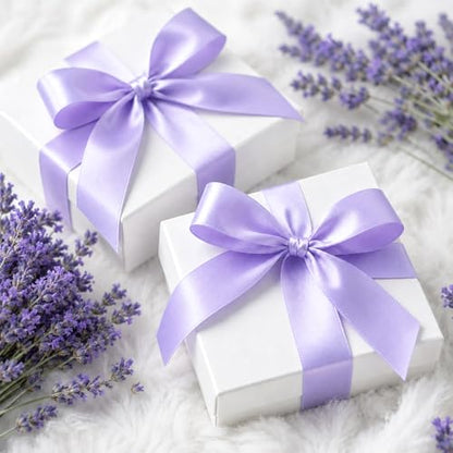 KINGLAKE Double Faced Light Purple Satin Ribbon - 1-1/2 Inch x 50 Yards - color: Light Purple