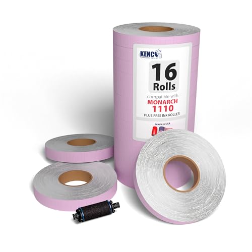 Labels by Kenco to Fit Monarch 1110 Price Gun – Made in The USA -Ink Rollers Included, Choose Your Color and Quantity (Lavender, 1 Sleeve 17,000 Labels) - color: Lavender, size: 1 Sleeve 17,000 Labels