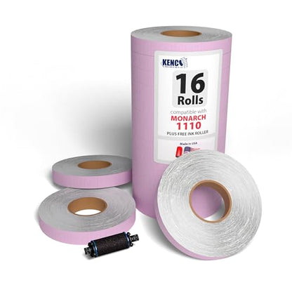 Labels by Kenco to Fit Monarch 1110 Price Gun – Made in The USA -Ink Rollers Included, Choose Your Color and Quantity (Lavender, 1 Sleeve 17,000 Labels) - color: Lavender, size: 1 Sleeve 17,000 Labels