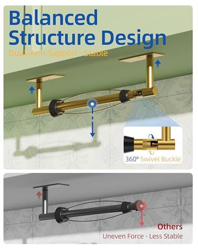 RUACQ Paper Towel Holder Under Cabinet, One Hand Tearing, Brushed Gold - color: Brushed Gold, size: One Hand Tear - Rectangle