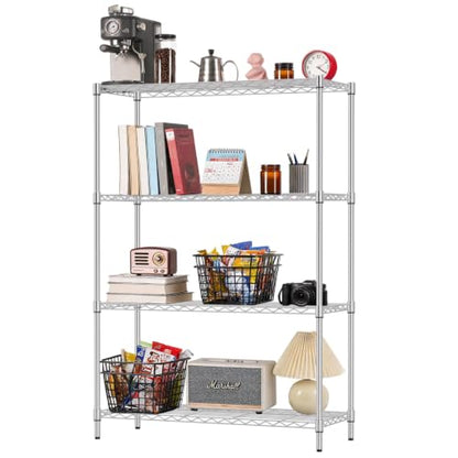 FDW | 4-Tier Wire Shelf | 36" x 14" x 54" | Chrome - color: Chrome, size: 36×14×54
