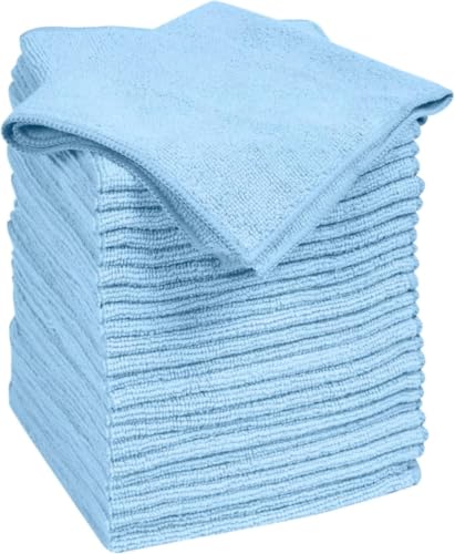 Quickie Microfiber Cleaning Cloth 14 x 14 Inches Blue Pack of 288 Washable and Reusable Ideal for Multi-Surface Indoor/Outdoor Dusting and Polishing - size: 14 inch x 14 inch (Pack of 12), style: 24 Pack