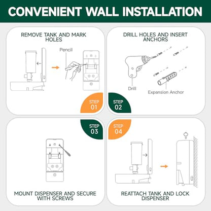 anydry Manual Liquid Soap Dispenser Wall Mount 27oz Large Capacity Black - color: Black