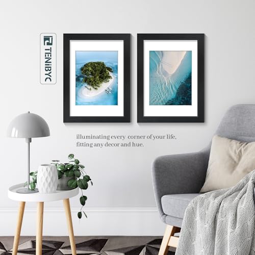 12x16 Picture Frame 4 Pack, 8.5x11 Mat, Black Wood, Glass - color: Black, size: 12 X 16