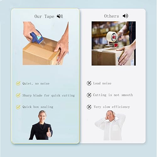 6 Rolls Clear Packing Tape - Quiet Packaging Tape 1.5 INCH Core Shipping Tape Refill Rolls Moving Tape for Packing Boxes, 2" x 25 Yards - size: 6 Rolls