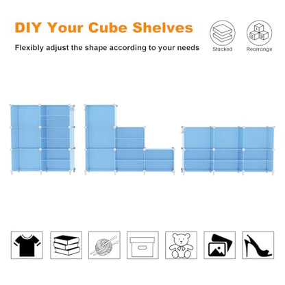 AWTATOS 6 Cube Closet Organizer Storage Shelves,Blue - color: Blue